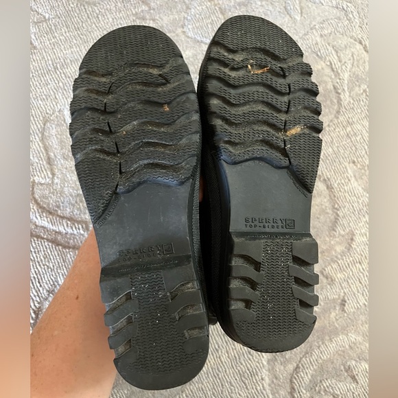 SPERRY Black QUILT DUCK BOOTS WOMEN'S Sz 8 Waterproof Rubber Winter Warm - Picture 3 of 11